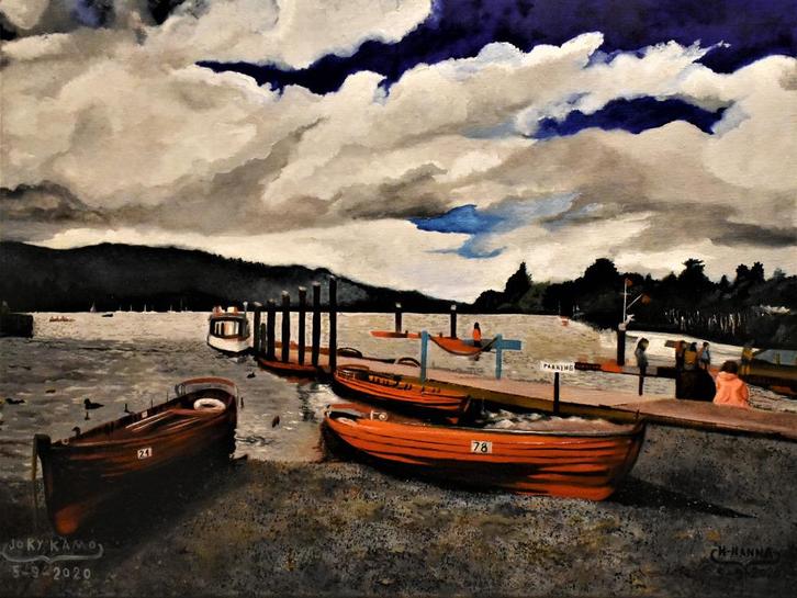 Joky kamo schilderij kajak op het strand, Antiek en Kunst, Kunst | Schilderijen | Modern, Ophalen