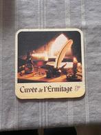 Oude bierviltje cuvee de l ermitage, Verzamelen, Ophalen of Verzenden, Gebruikt, Viltje(s)