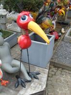 smeedijzeren vogelbeeld met veerkop, gesoldeerd, Ophalen, Zo goed als nieuw, Metaal, Dierenbeeld