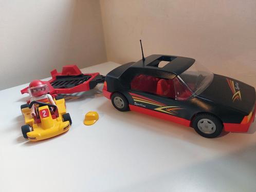 Playmobil Raceauto met go-kart – 4442, Kinderen en Baby's, Speelgoed | Playmobil, Gebruikt, Ophalen of Verzenden