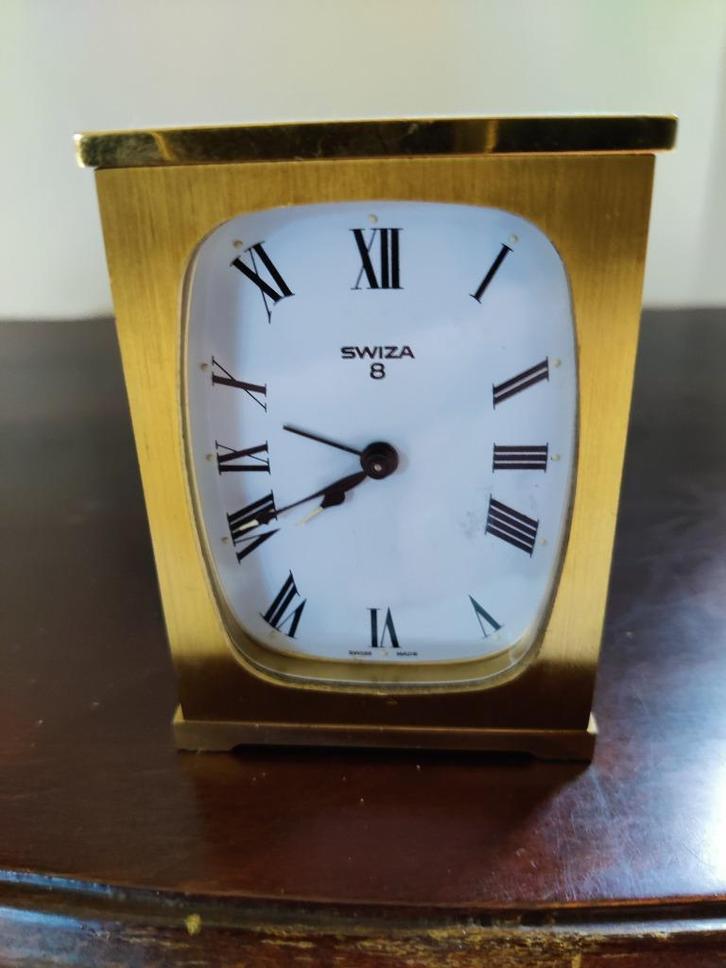 verguld swiza 8 horloge, Antiek en Kunst, Curiosa en Brocante, Ophalen