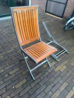 RVS tuinstoelen, Enlèvement, Comme neuf, Bois