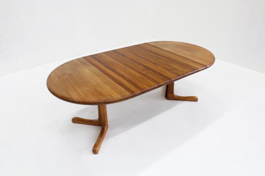 Vintage Deense ronde uitschuifbare tafel massief teak, Antiek en Kunst, Antiek | Meubels | Tafels, Ophalen