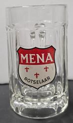 Vintage glazen bierpot | Bouwerij Mena Rotselaar, Ophalen of Verzenden, Zo goed als nieuw