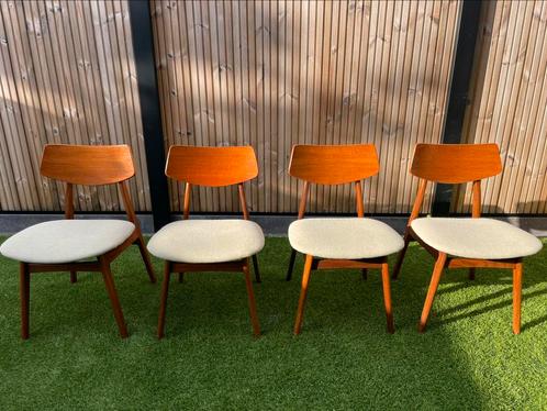 4 Loïs van Teeffelen, style vintage danois des années 70, Maison & Meubles, Chaises, Comme neuf, Enlèvement ou Envoi