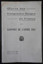 Oeuvre Emigrants Belges en France - 1922, Ophalen of Verzenden
