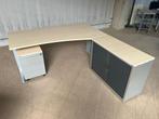 Hoekbureau TDS met roldeurkast 200x180x80cm, Ophalen, In hoogte verstelbaar, Gebruikt, Bureau