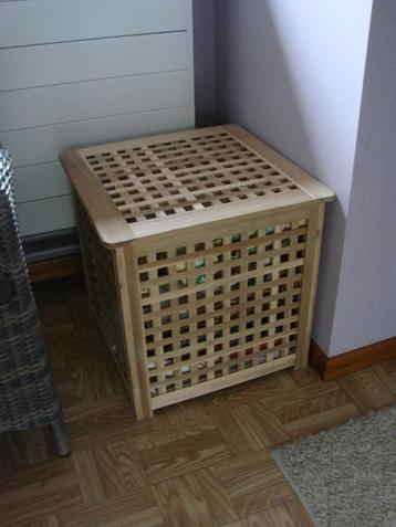 nieuw: houten opbergbak- linnenbak met deksel, Enlèvement, Comme neuf, Autres essences de bois