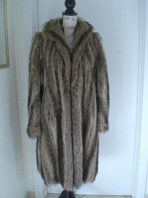 Manteau fourrure brun/beige MarmotteTaille38, Kleding | Dames, Jassen | Winter, Gedragen, Maat 38/40 (M), Beige, Verzenden