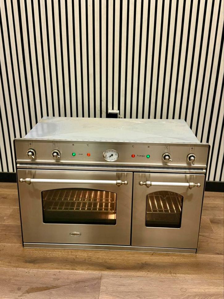 Luxe Boretti Inbouwoven RVS dubbele oven 90 cm, Elektronische apparatuur, Ovens, Zo goed als nieuw, Inbouw, Oven met grill, 60 cm of meer