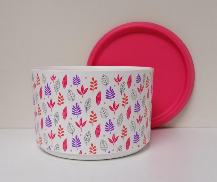 Tupperware™ TupperTop Box « Flowers » 940 ml - roze, Huis en Inrichting, Keuken | Tupperware, Nieuw, Bus of Trommel, Wit, Paars