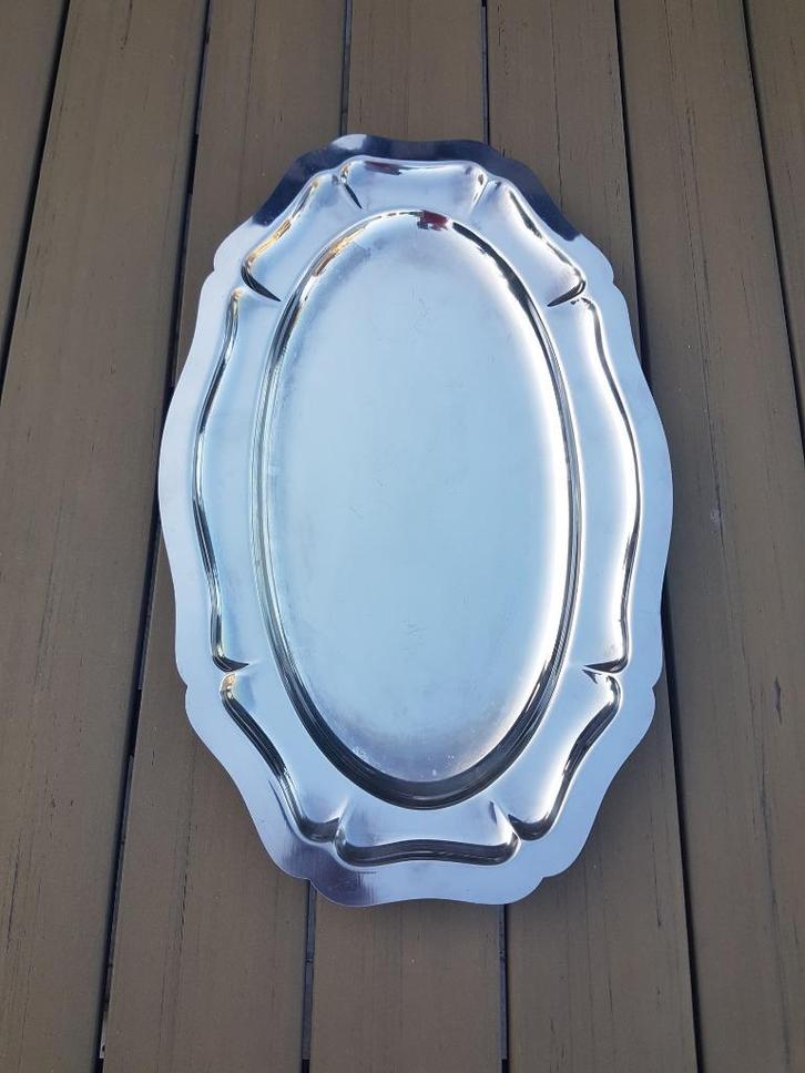 Serveerschaal: inox, Antiek en Kunst, Antiek | Schalen, Ophalen of Verzenden