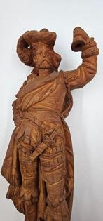 antiek beeld man met kalebas, Antiek en Kunst, Ophalen of Verzenden