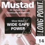 Mustad Long Point Wide Gape Power & Wide Gape Power Barbless, Nieuw, Haak, Verzenden