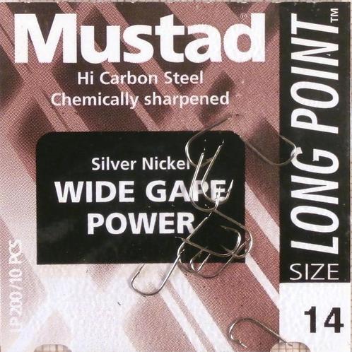 Mustad Long Point Wide Gape Power & Wide Gape Power Barbless, Sports nautiques & Bateaux, Pêche à la ligne | Poissons blancs, Neuf