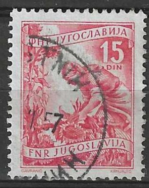 Joegoslavie 1952/1953 - Yvert 592 - Landbouwster (ST), Timbres & Monnaies, Timbres | Europe | Autre, Affranchi, Autres pays, Envoi