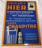 Abbé Chaupitre metalen reclamebord 1935, Verzamelen, Merken en Reclamevoorwerpen, Ophalen of Verzenden, Reclamebord