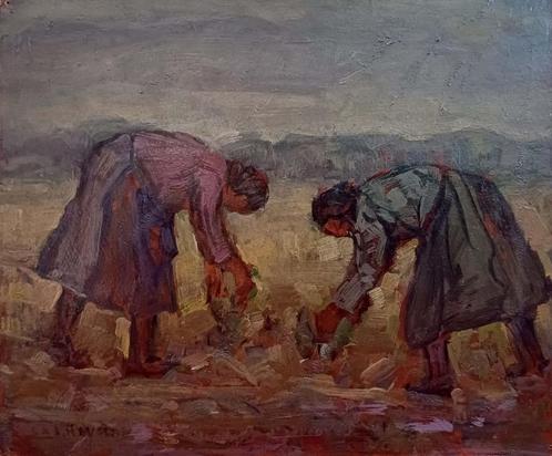 Casimir Heymans (1893-1984) - De Gleaners 1920 -, Antiek en Kunst, Kunst | Schilderijen | Modern, Ophalen of Verzenden