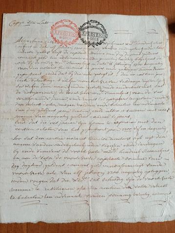 oud document 1796 beschikbaar voor biedingen