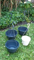 hangpotten / bloempotten 3 stuks + 1 gratis, Ophalen, Kunststof, Rond, Tuin