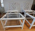 set van 2 stoelen en 2 bijzettafeltjes - Chippendale stijl, Huis en Inrichting, Gebruikt, Ophalen