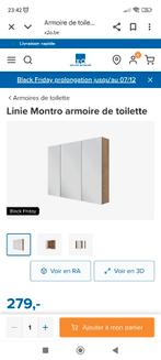 Armoire de toilettes salle de bain 100cm, Neuf, Armoire à miroir, Moins de 25 cm, Moins de 100 cm