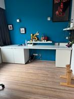 Bureau  2m70 lang 62cm diep met 2 extra schabben, Huis en Inrichting, Ophalen, Gebruikt, Bureau