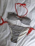 Gestreepte bikini - donkerblauw wit rood - maat 38, Ophalen, H&M, Zo goed als nieuw, Bikini