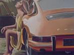 peinture à l'huile Porsche 911 (60x80cm), Antiquités & Art, Enlèvement ou Envoi