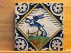 Antieke Delfse kwadraattegel met afbeelding van een haas D2, Antiek en Kunst, Ophalen of Verzenden