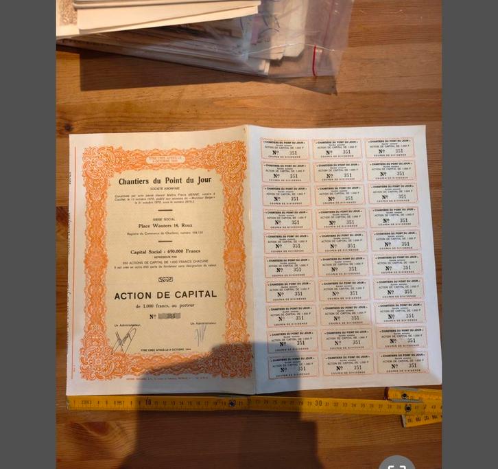 Titre rare et complet - Chantiers du Point du Jour, Timbres & Monnaies, Actions & Titres, Enlèvement ou Envoi