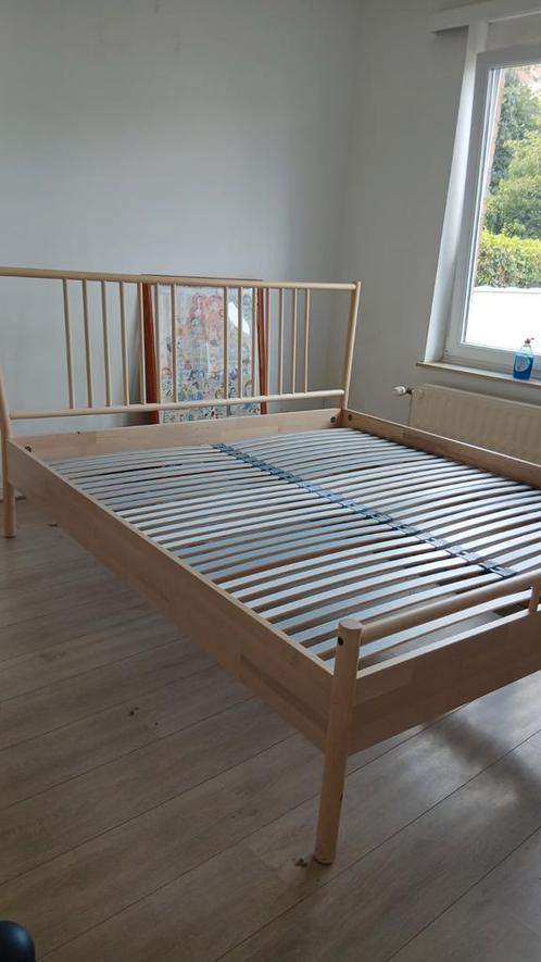 Bjorksnas Ikea 180x200 cm houten bed met boxsprings, Huis en Inrichting, Slaapkamer | Bedden, Zo goed als nieuw, Ophalen