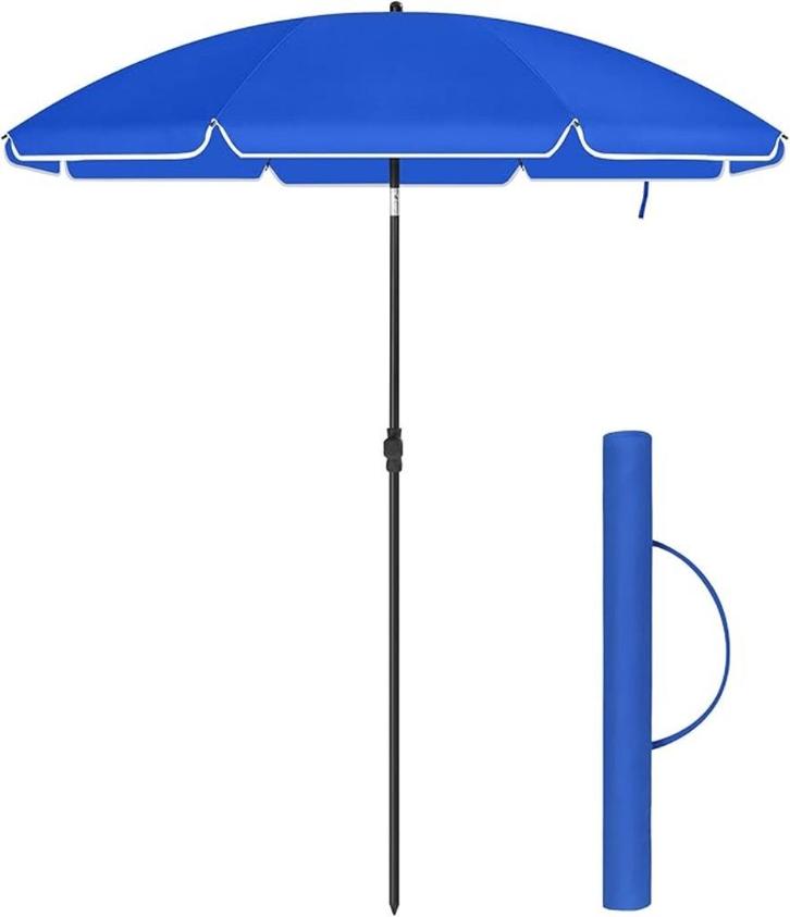 Parasol 160 cm voor strand SNELLE GRATIS LEVERING, Tuin en Terras, Parasols, Nieuw, Overige typen, Kantelbaar, Verstelbaar, Verzenden