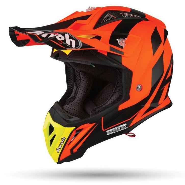 Airoh cross helm M, Fietsen en Brommers, Brommerhelmen, Zo goed als nieuw, Medium, Ophalen