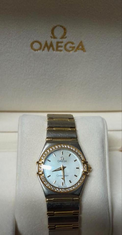 Omega constellation nacré wijzerplaat en brillante bazel, Handtassen en Accessoires, Horloges | Dames, Zo goed als nieuw, Polshorloge