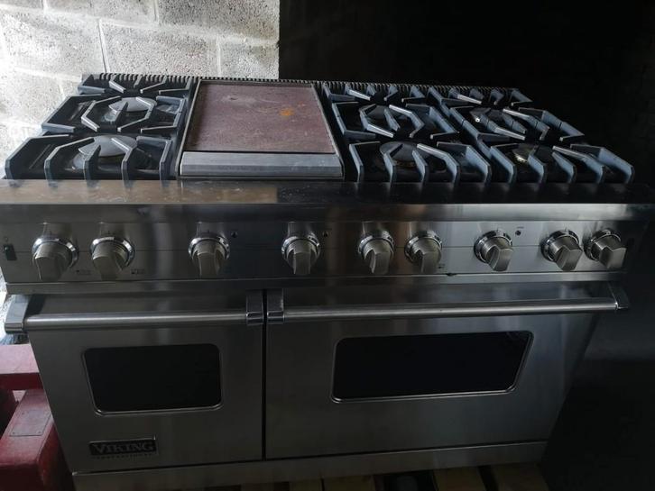 Luxe VIKING kachel 120 cm 6 branders + bakplaat, Elektronische apparatuur, Fornuizen, Gebruikt, Tussenbouw, Gas, 5 kookzones of meer