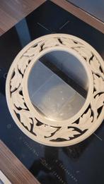 Miroir oval/cadre bois patiné, Maison & Meubles, Accessoires pour la Maison | Miroirs, Enlèvement ou Envoi