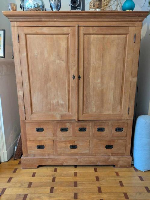 Teak massief houten kast, Antiek en Kunst, Antiek | Meubels | Kasten, Ophalen