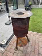 Bonfeu cortenstaal / bijbehorende kast / droog hout!!, Tuin en Terras, Ophalen, Zo goed als nieuw