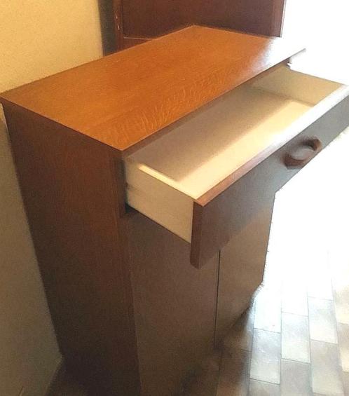 ️️ retro urgent vintage schoenenkast met 1 lade, Huis en Inrichting, Slaapkamer | Boxsprings, Gebruikt, 80 cm, Overige maten, Bruin