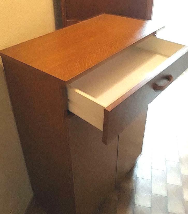 ️️ retro urgent vintage schoenenkast met 1 lade, Huis en Inrichting, Slaapkamer | Boxsprings, Gebruikt, 80 cm, Overige maten, Bruin