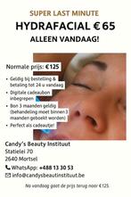 SUPER LAST MINUTE – HYDRAFACIAL €65 (ALLEEN VANDAAG!), Enlèvement ou Envoi, Comme neuf