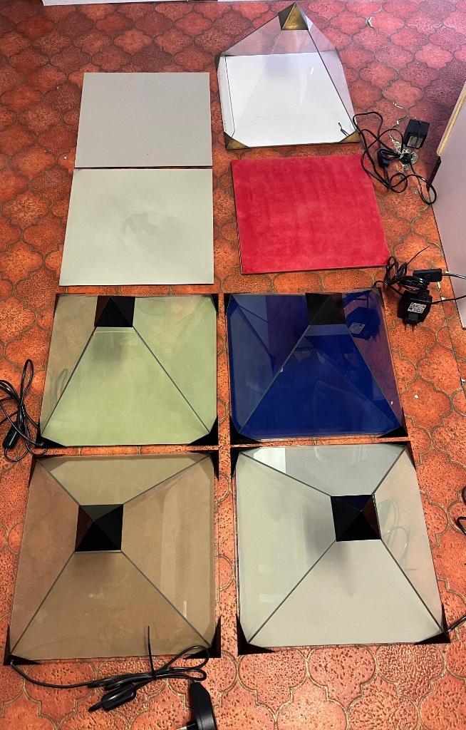 Lot Glasstolpen piramide vorm, Antiek en Kunst, Antiek | Religieuze voorwerpen, Ophalen