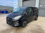 Ford Transit Custom sport 136 kw dubbele cabine full extra a, Auto's, Bestelwagens en Lichte vracht, Automaat, 4 cilinders, Zwart