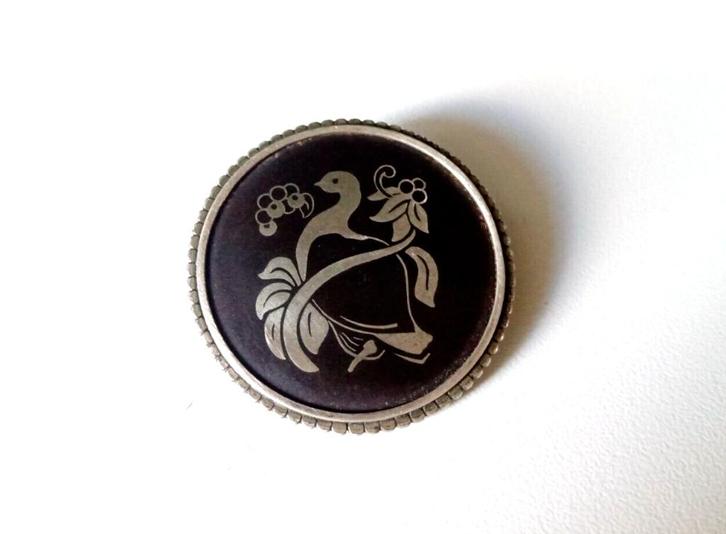 GEORG Jansen/Harold Nielsen- Zilveren BROCH 1940, Handtassen en Accessoires, Broches, Zilver, Zilver, Ophalen of Verzenden