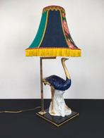 Vintage 1970s Tafellamp met Porseleinen Stuisvogelbeeld, Antiek en Kunst, Ophalen