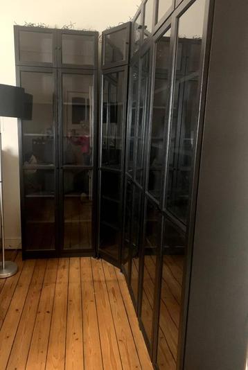 Set boekenkasten zwart- Ikea Billy (kamerhoog model) beschikbaar voor biedingen