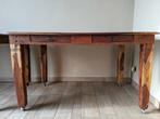 Teak tafel 140x90, Ophalen, Gebruikt, 100 tot 150 cm, 75 cm of meer