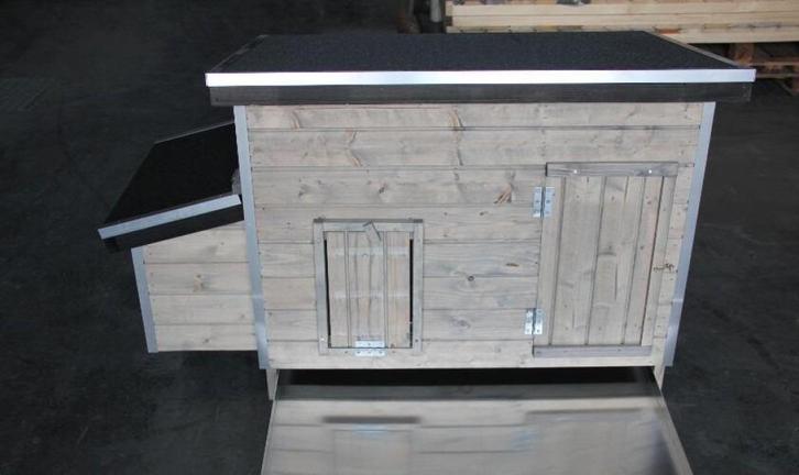 Kippenhok wood 2 Grijs + ALU mestlade, Dieren en Toebehoren, Pluimvee | Toebehoren, Nieuw, Kippenhok of Kippenren, Ophalen of Verzenden