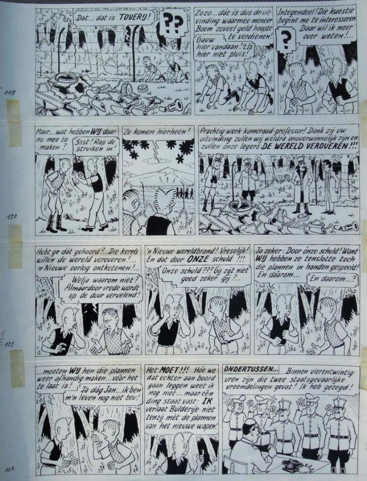 POM - originele pagina PIET PIENTER en BERT BIBBER, Antiek en Kunst, Kunst | Tekeningen en Fotografie, Ophalen of Verzenden